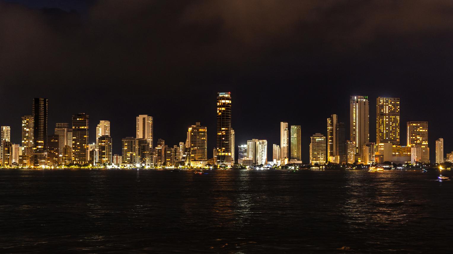 Downtown Cartagena Colombia at night